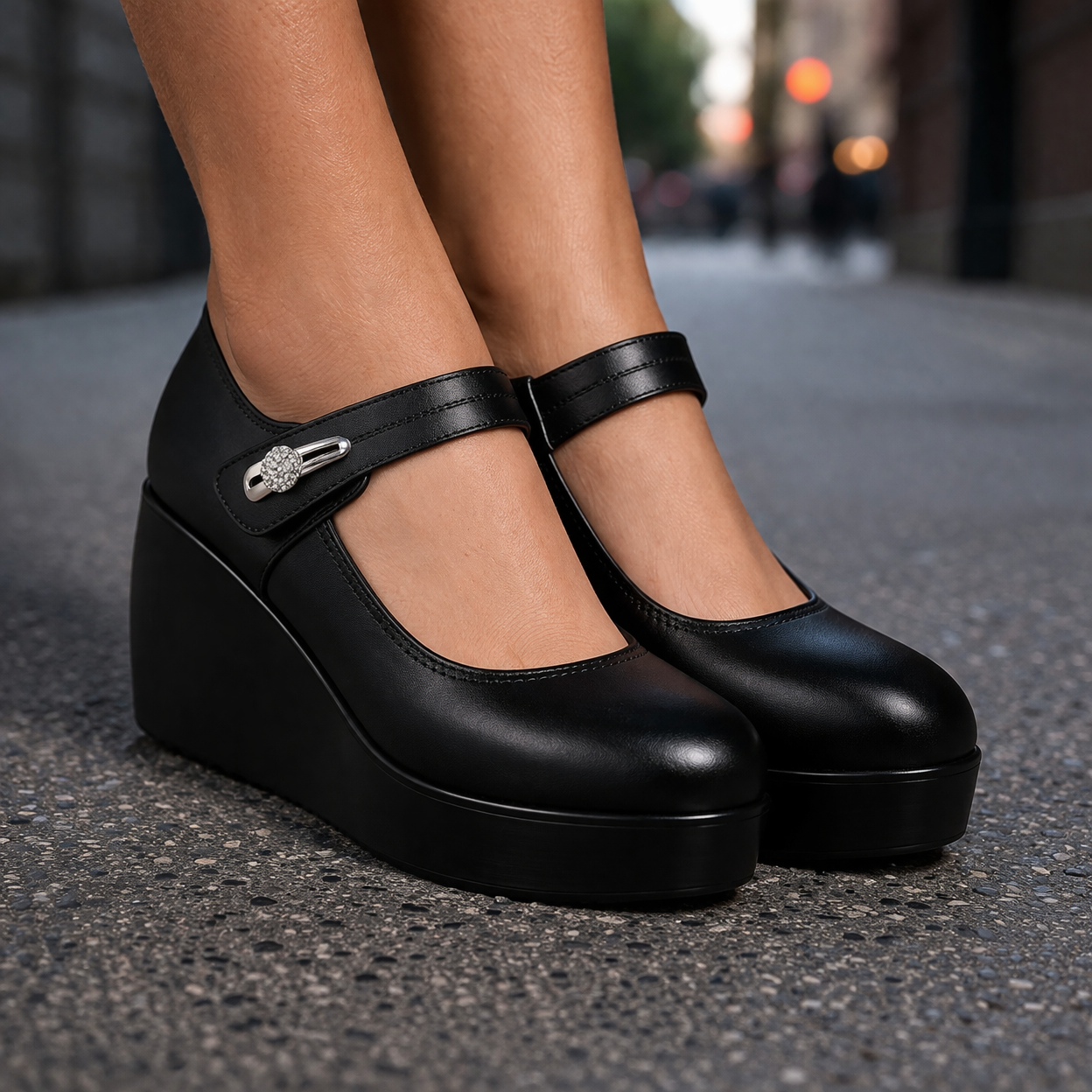Italian Leather Platform Orthopedic Shoes