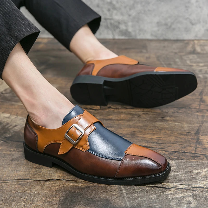 Men's Leather Monk Strap Loafers