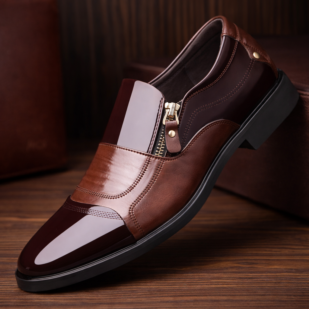 Men's Leather Side-Zip Orthopedic Shoes