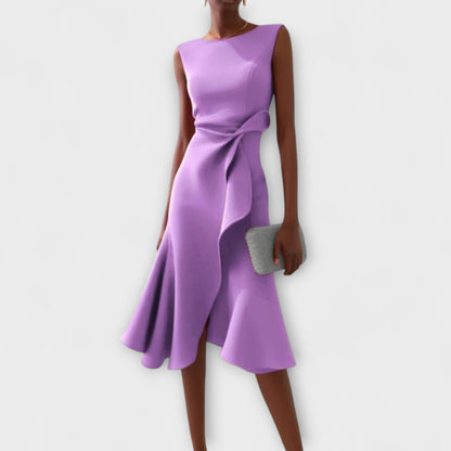 Aurelia Satin One-Shoulder Midi Dress