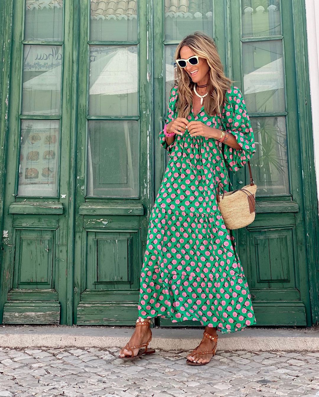 Celestina Polka Dot Maxi Dress