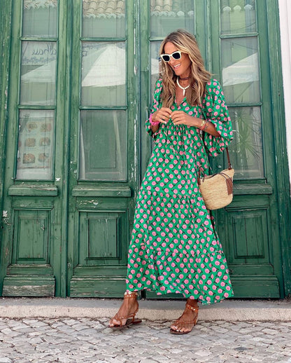 Celestina Polka Dot Maxi Dress