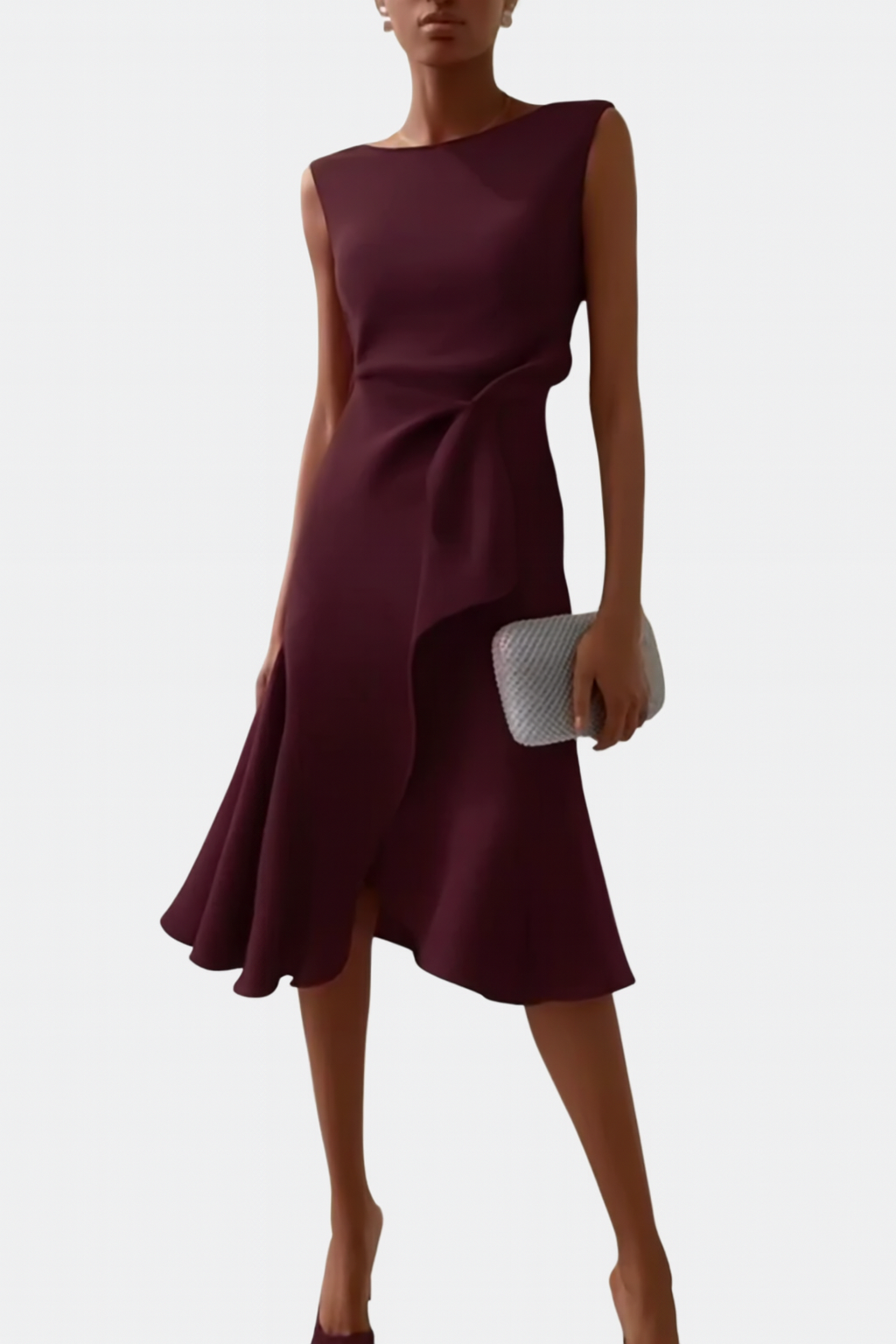Aurelia Satin One-Shoulder Midi Dress