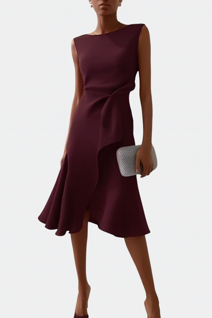 Aurelia Satin One-Shoulder Midi Dress