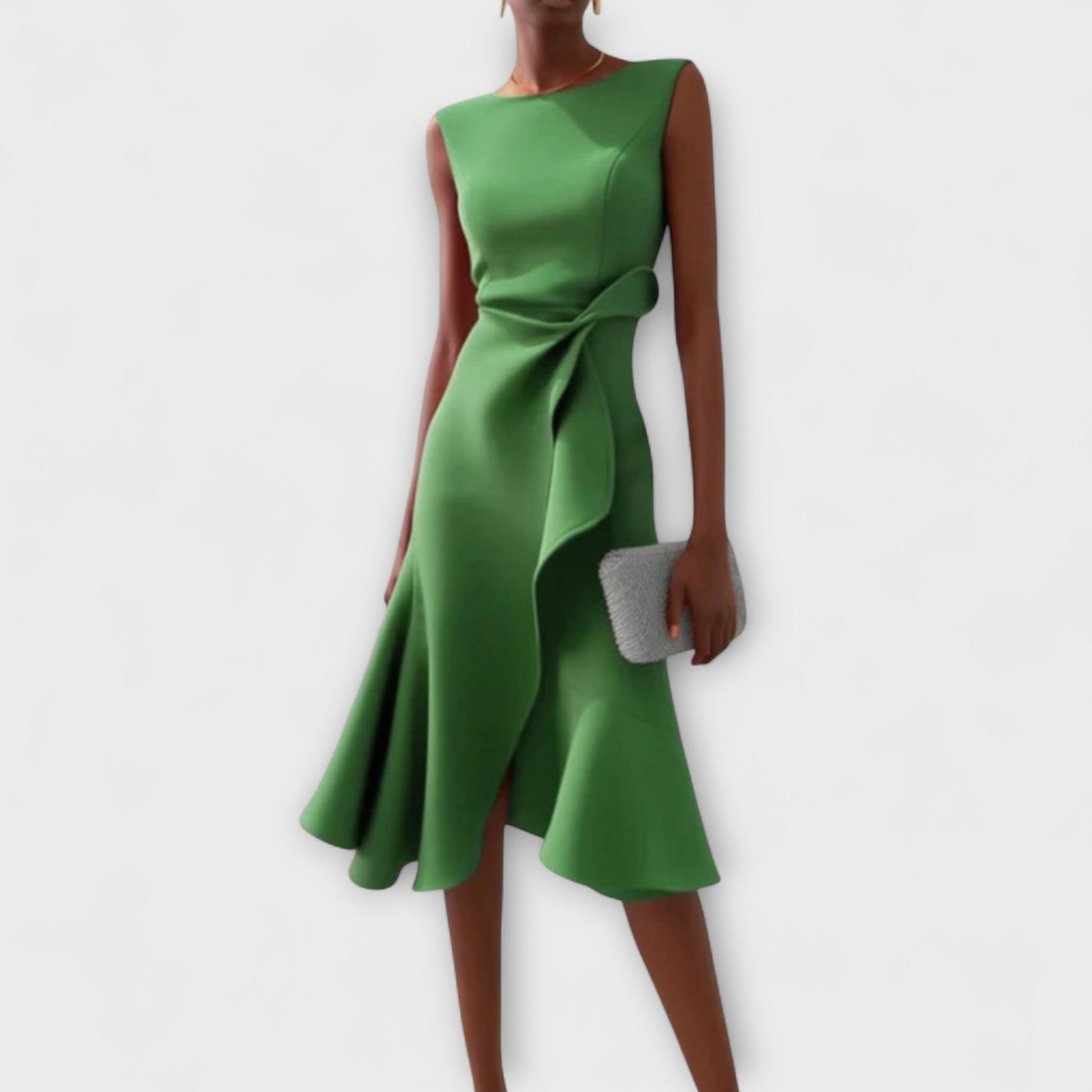 Aurelia Satin One-Shoulder Midi Dress
