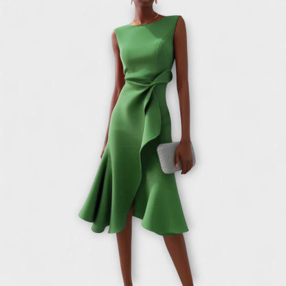 Aurelia Satin One-Shoulder Midi Dress