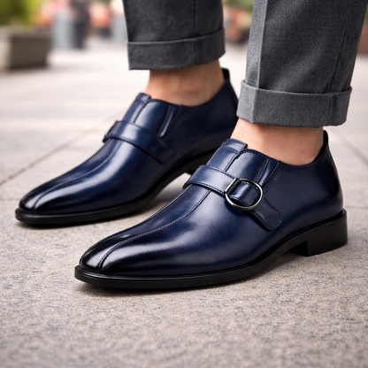 Calvino Double Monk Strap Leather Orthopedic Shoes