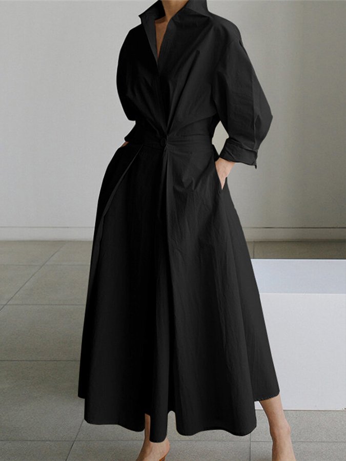 Elysia Shawl Collar Maxi Dress