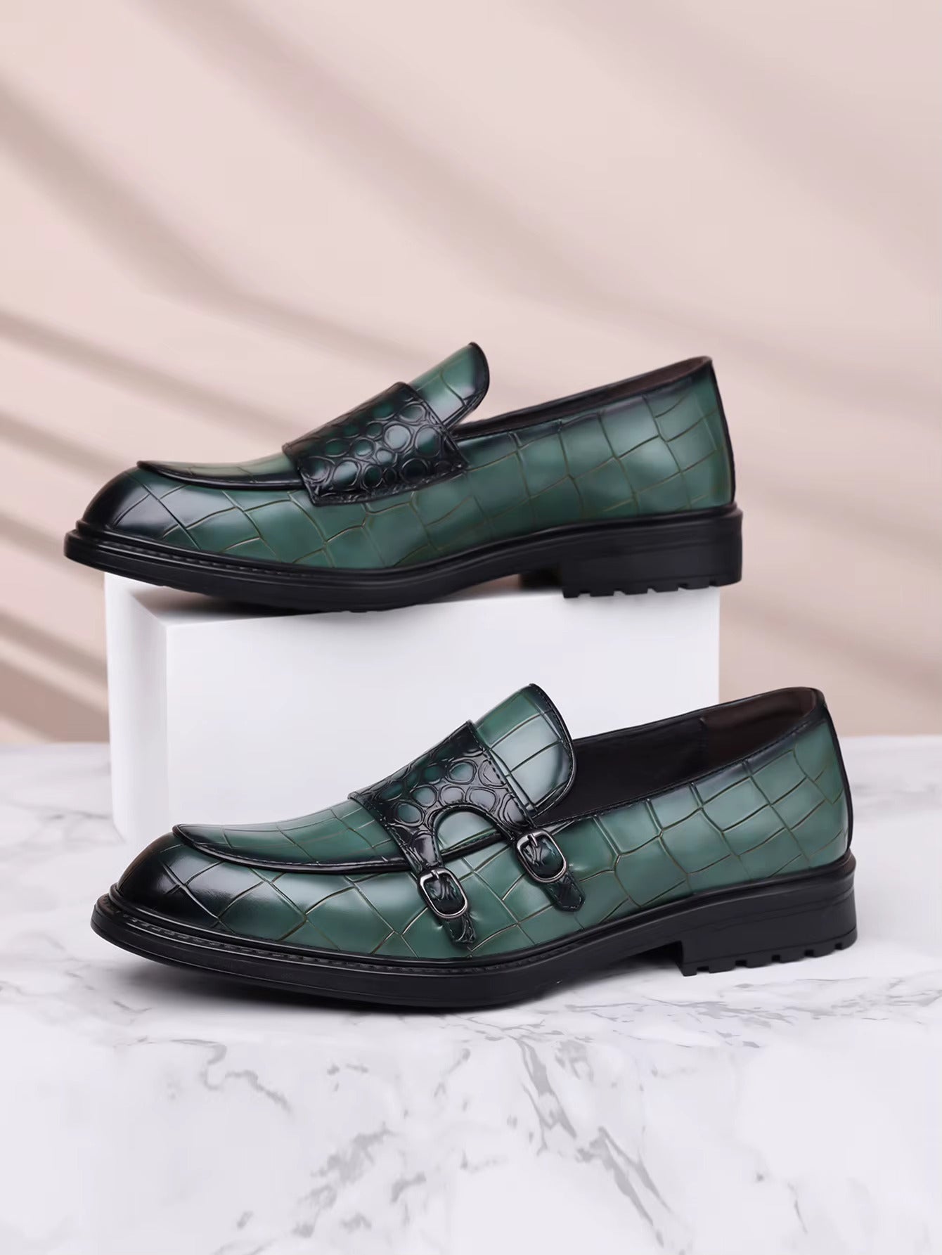 Ravello Orthopedic Leather Double Monk Strap Shoes