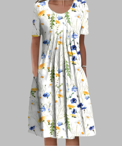 Isabeau Floral A-Line Midi Dress