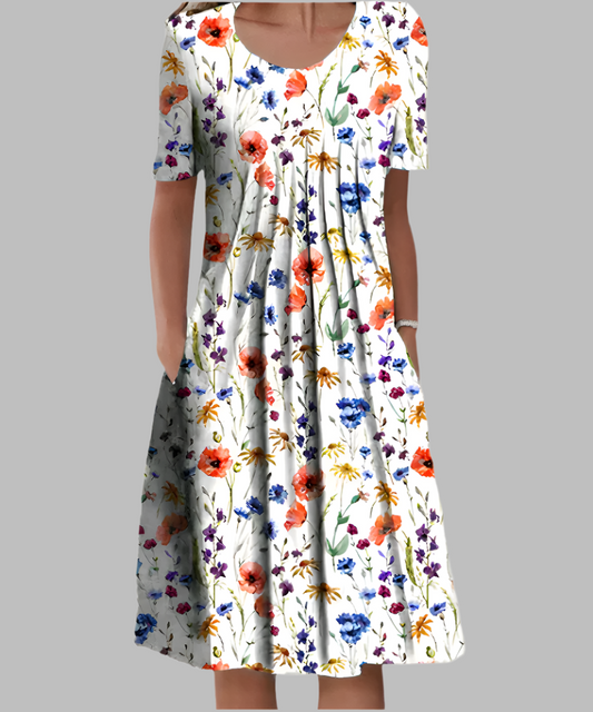 Isabeau Floral A-Line Midi Dress