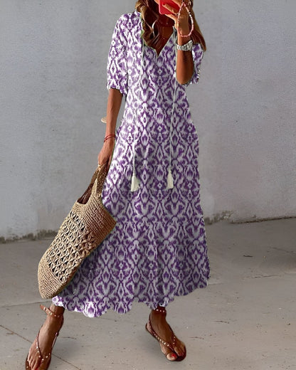Sylviana Floral V-Neck Maxi Dress