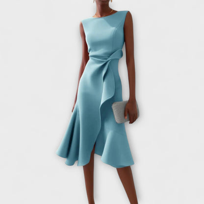 Aurelia Satin One-Shoulder Midi Dress