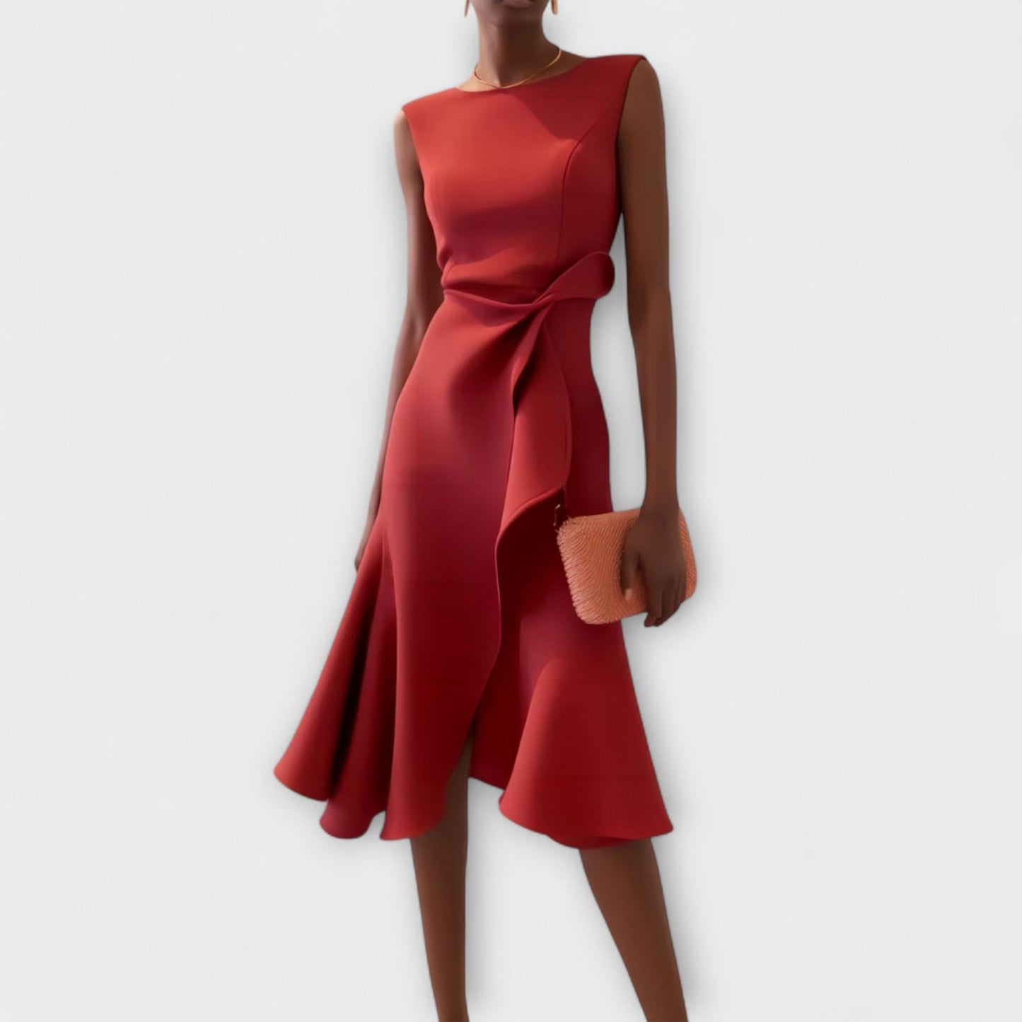 Aurelia Satin One-Shoulder Midi Dress