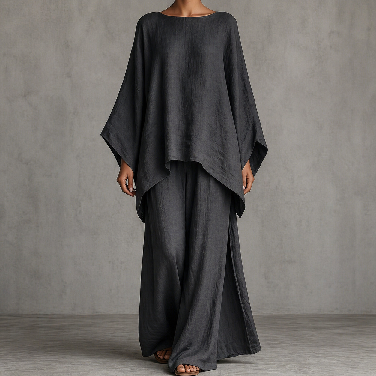 Linen Wide-Leg 2-Piece Set