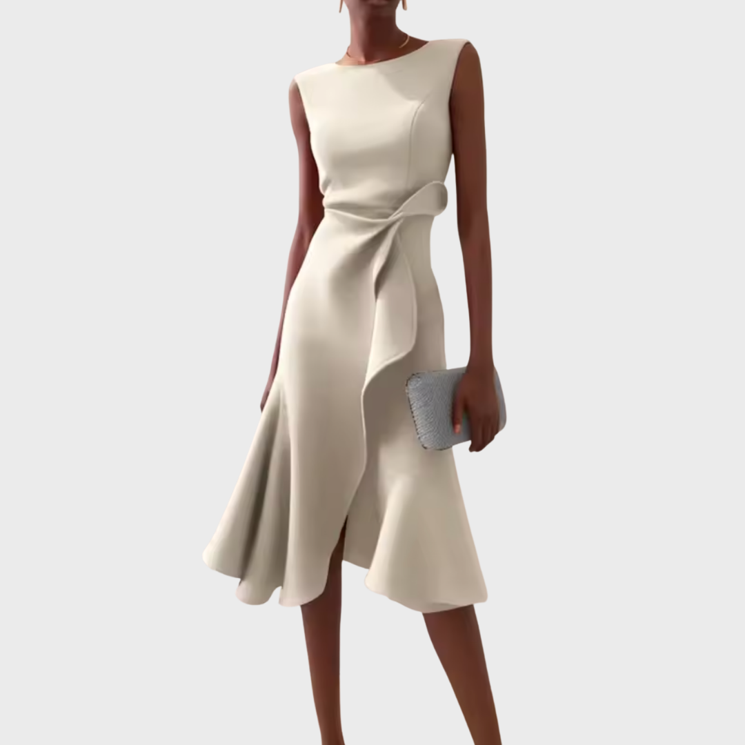 Aurelia Satin One-Shoulder Midi Dress