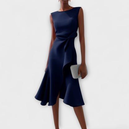 Aurelia Satin One-Shoulder Midi Dress