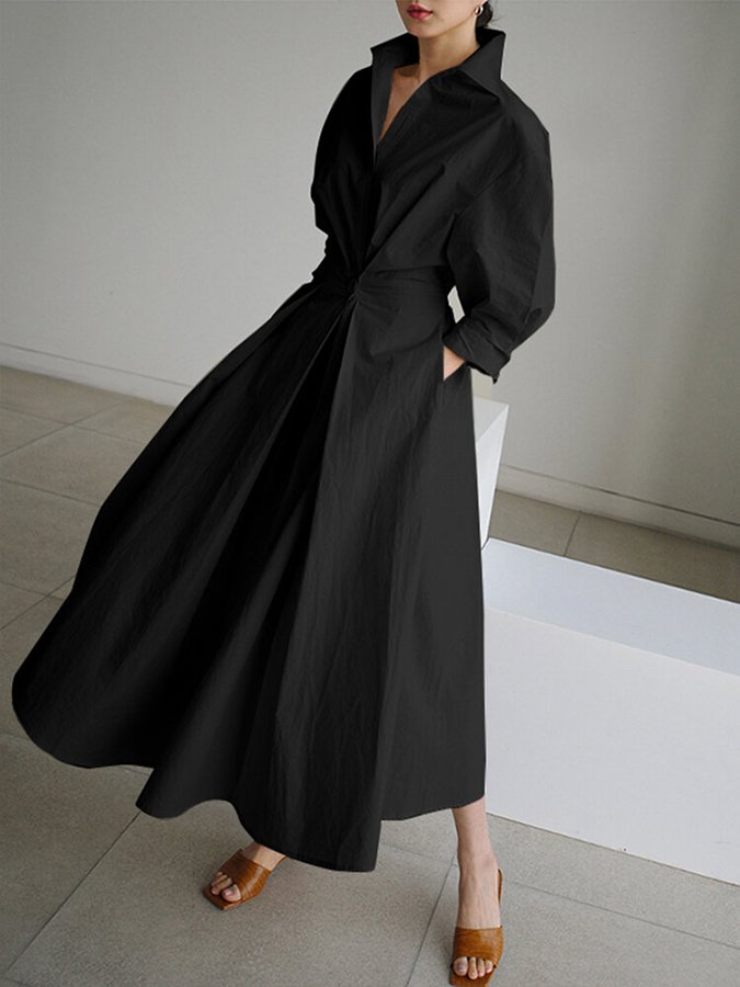 Elysia Shawl Collar Maxi Dress