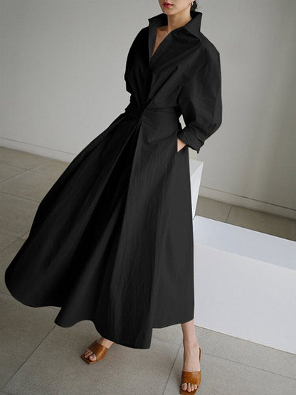 Elysia Shawl Collar Maxi Dress
