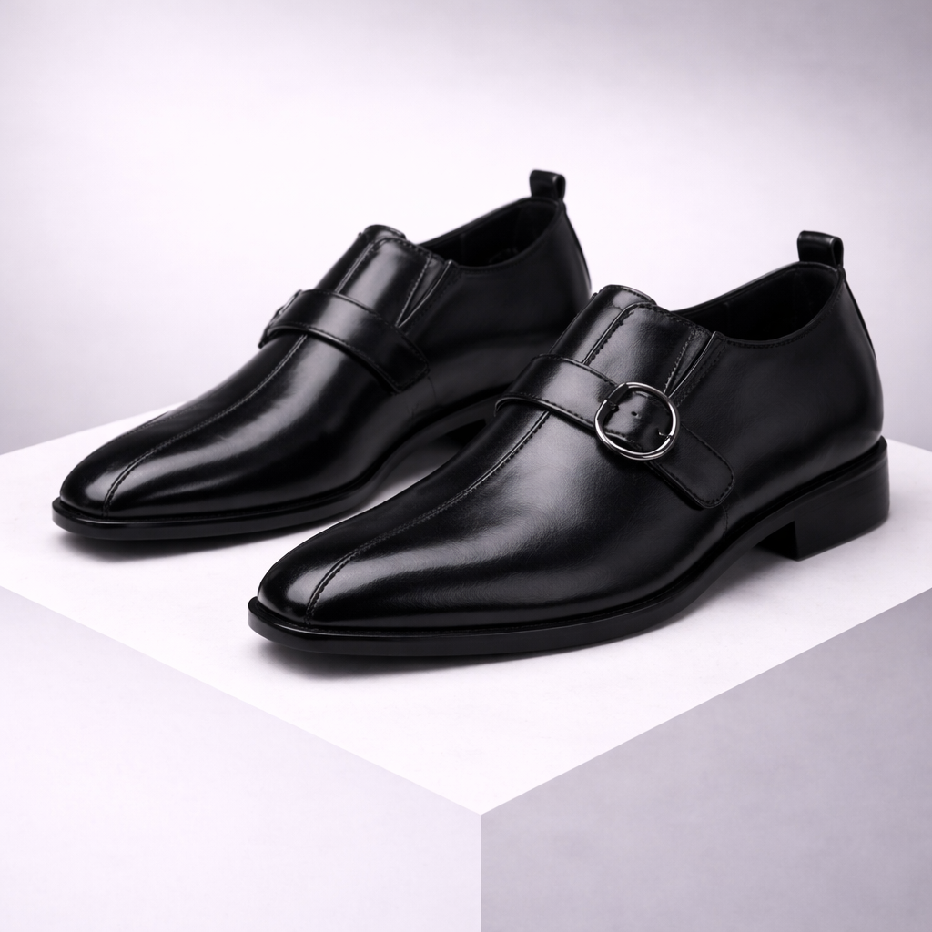 Calvino Double Monk Strap Leather Orthopedic Shoes