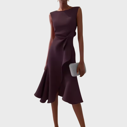 Aurelia Satin One-Shoulder Midi Dress