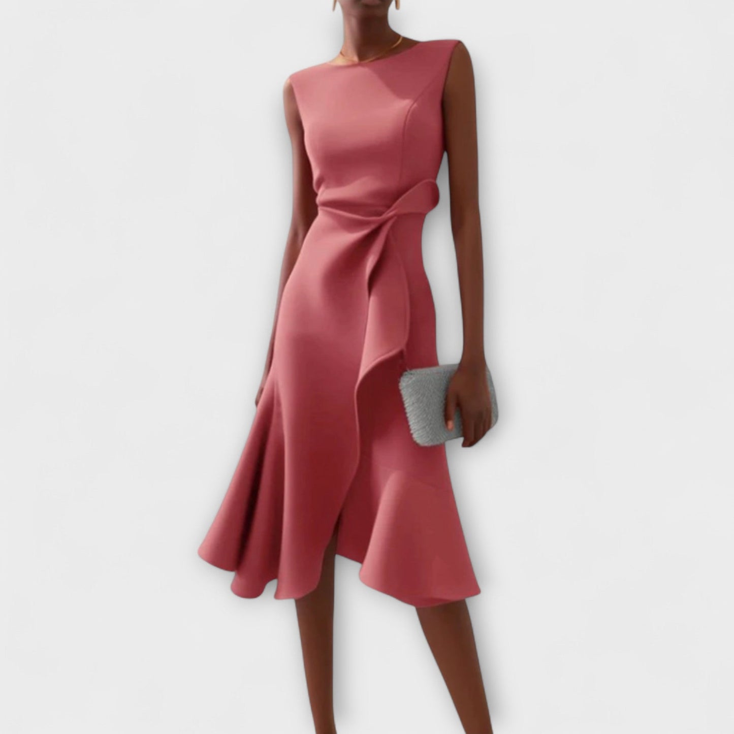Aurelia Satin One-Shoulder Midi Dress