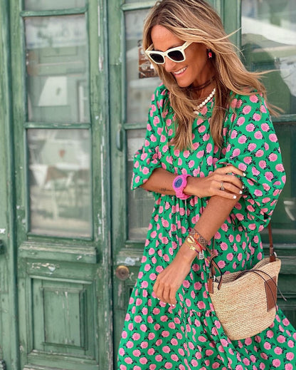Celestina Polka Dot Maxi Dress