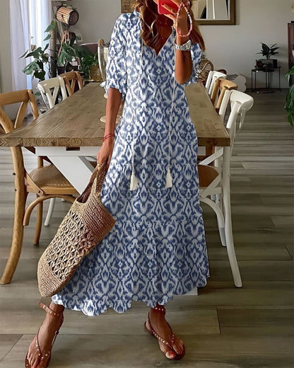 Sylviana Floral V-Neck Maxi Dress
