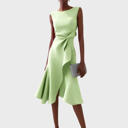 Aurelia Satin One-Shoulder Midi Dress
