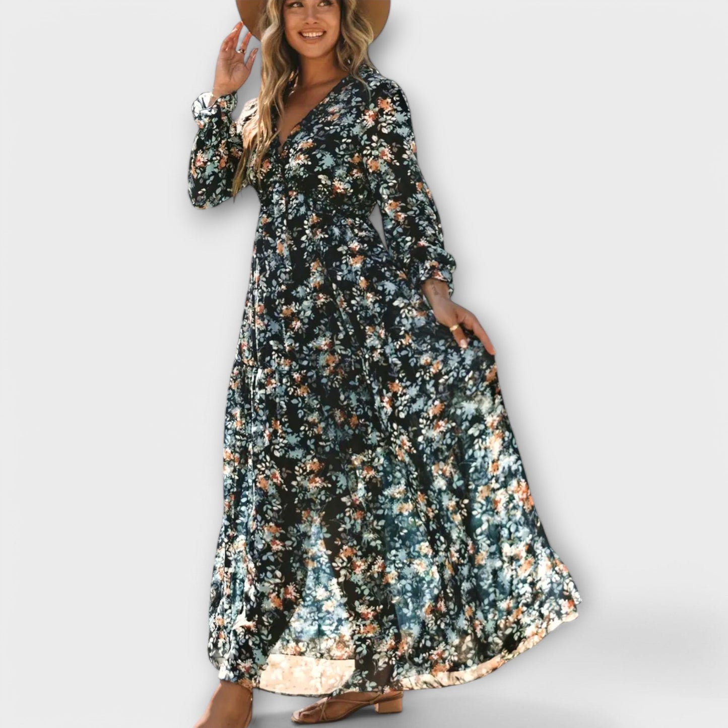 Sylviana Floral Wrap Maxi Dress
